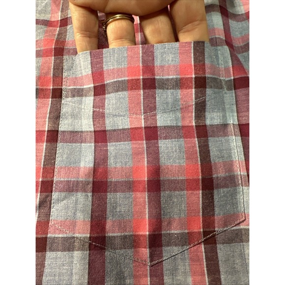 Bonobos Plaid Slim Fit Long Sleeve Oxford Shirt Button Down Blue/Pink Men's M - Picture 6 of 15